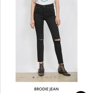Anine Bing Broadie Distressed Black Jeans